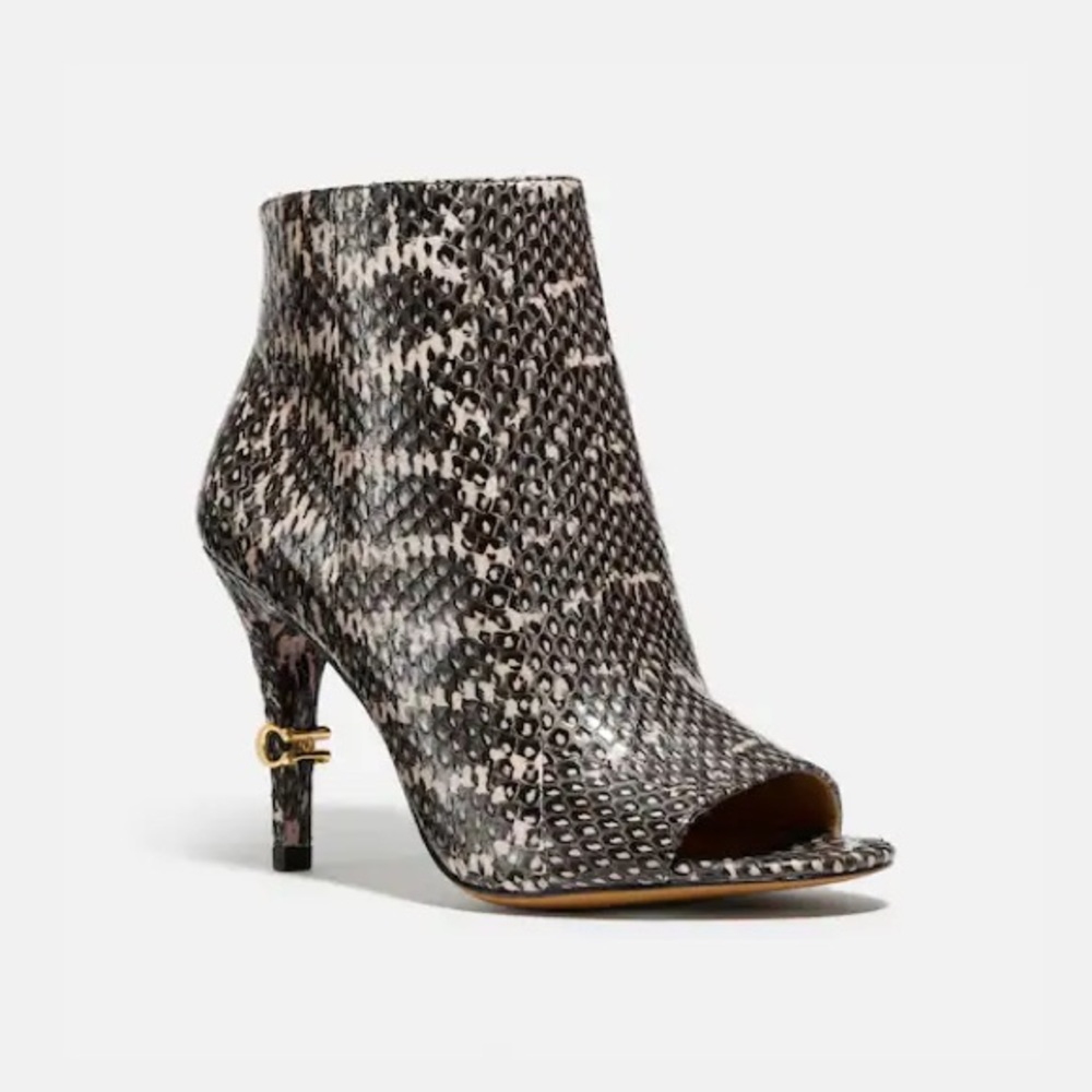 NIB Coach Remi Snakeskin Booties, Sz 8